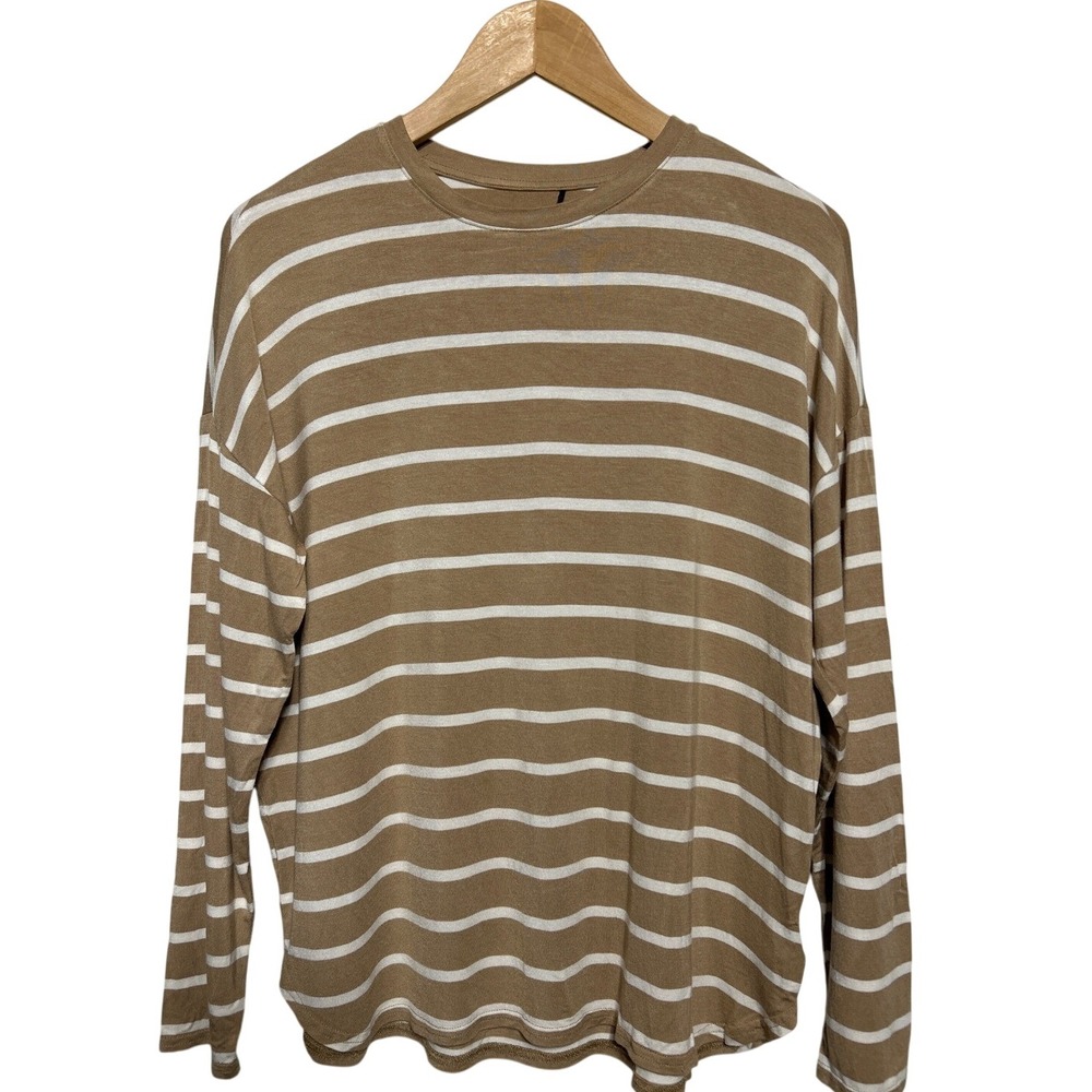 GAP Luxe Lightweight Stretch Long Sleeve Striped‎ Casual Top Size Small EUC